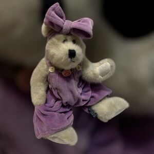 Boyd's Bears "Grace" Teddy Bear Purple Overalls 11" With Tags